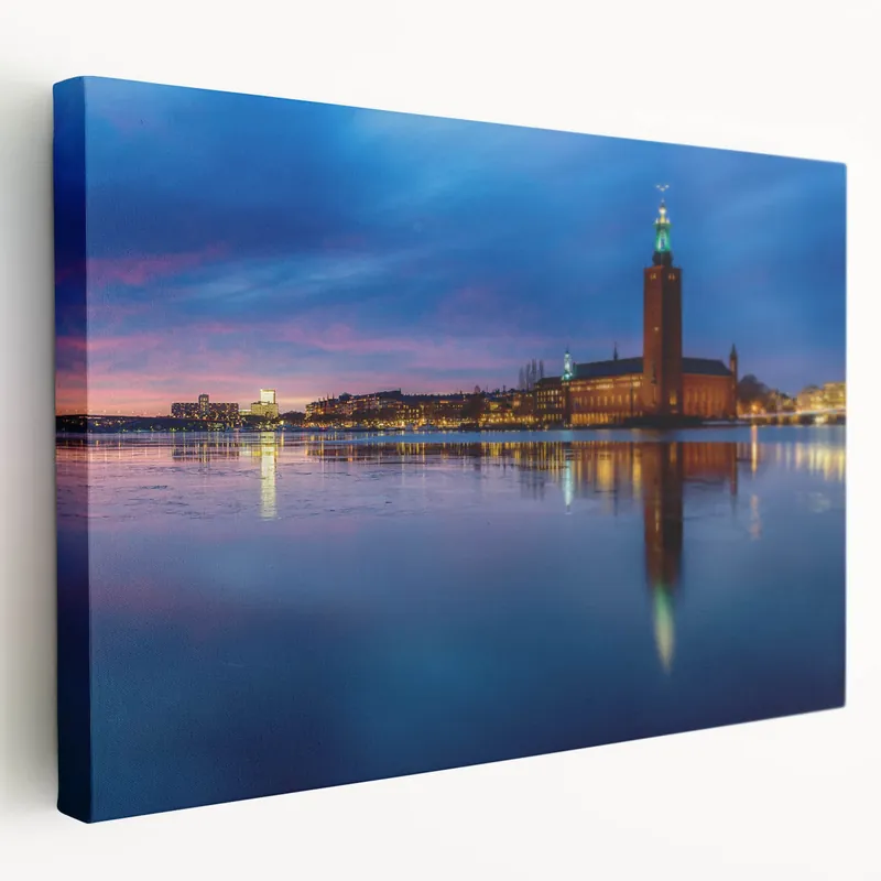 Stockholm City Hall at Twilight – Scenic Stockholm Canvas & Framed Prints New Arrival