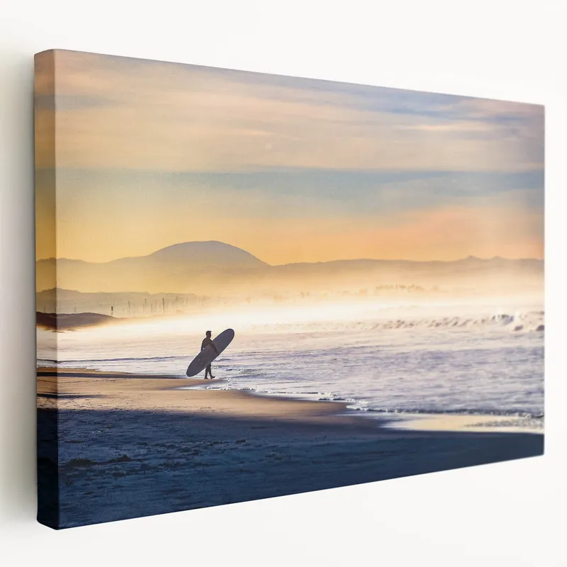 California Dawn Surfer – Tranquil San Diego Beach Wall Art Decor Professional Grade