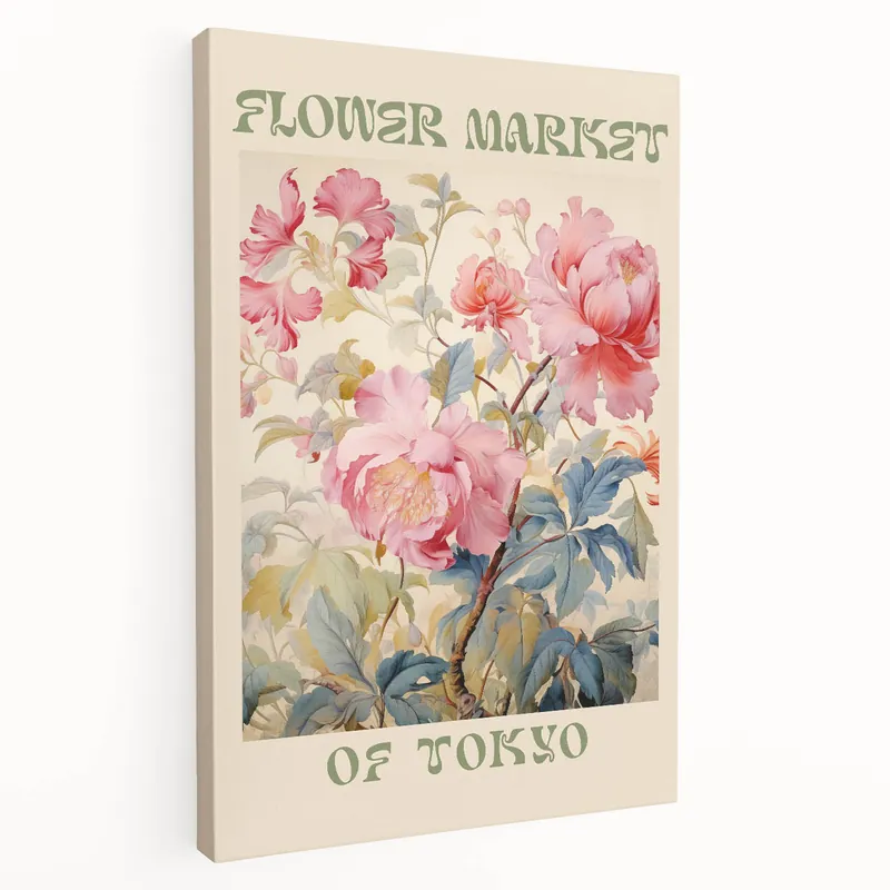 Trending Electric Wall Art – Vibrant Flower Market of Tokyo Electric Art Print
