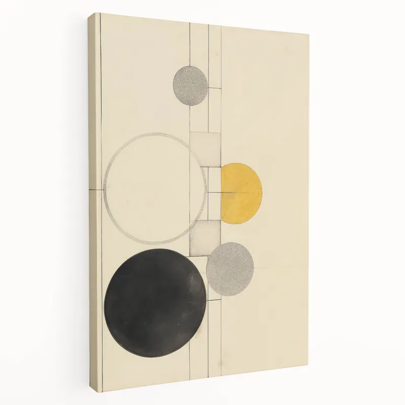 Viral Modern Geometric Electric Art - Abstract Circle and Line Canvas Decor
