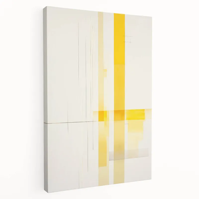 Premium Modern Electric Abstract Lines - Minimalist Yellow Geometric Wall Decor