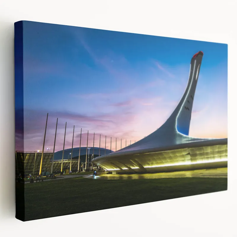 Sochi Canvas Prints - Scenic Sochi Photography of Olympic Torch at Dusk Deal