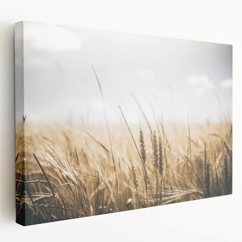 Vintage Farmhouse Wall Art: Wheat Field Serenity - Rustic Farmhouse Decor Handmade