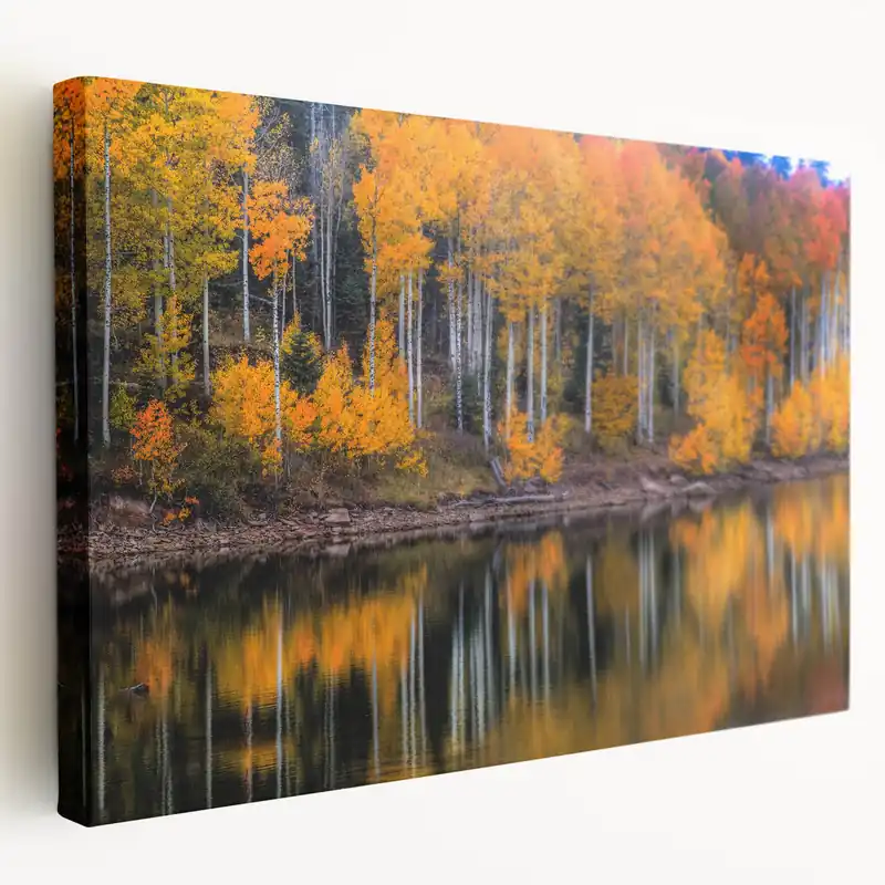 Utah Scenic Art – Vibrant Autumn Trees at Zion National Park Wall Art Hot Picks