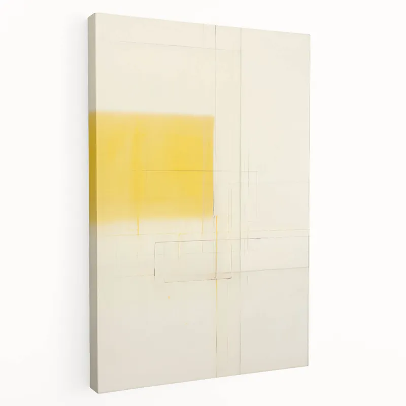 Minimalist Yellow Electric Canvas Art: Abstract Geometric Wall Print One Day Deal