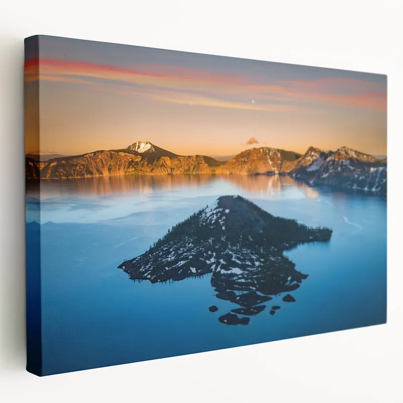 Crater Lake Scenic Posters - Golden Hour Over Wizard Island One Day Deal