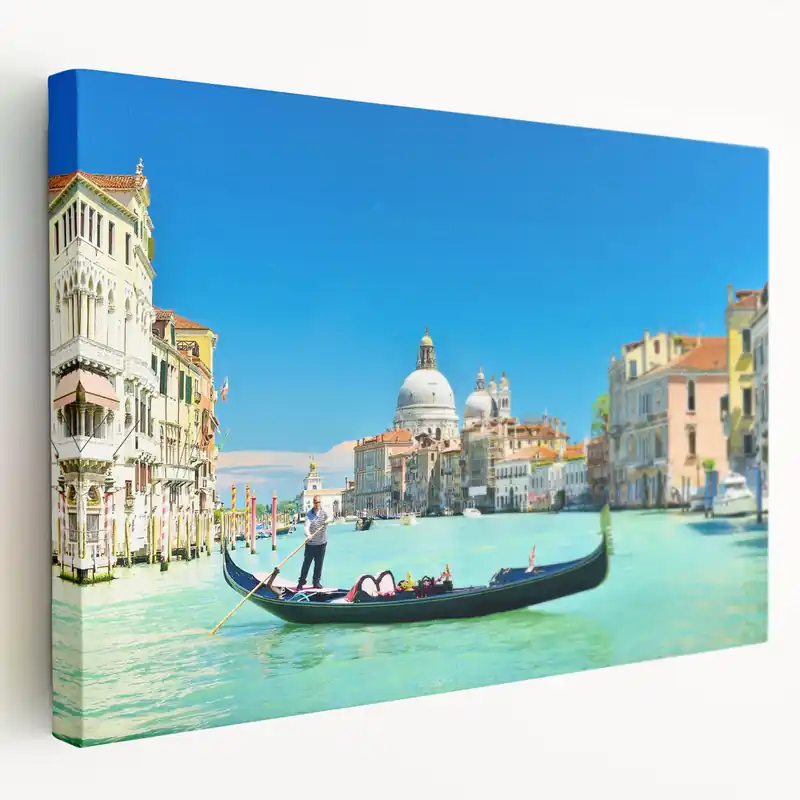 Brand New Venice Cityscape - Gondola on the Grand Canal with Basilica