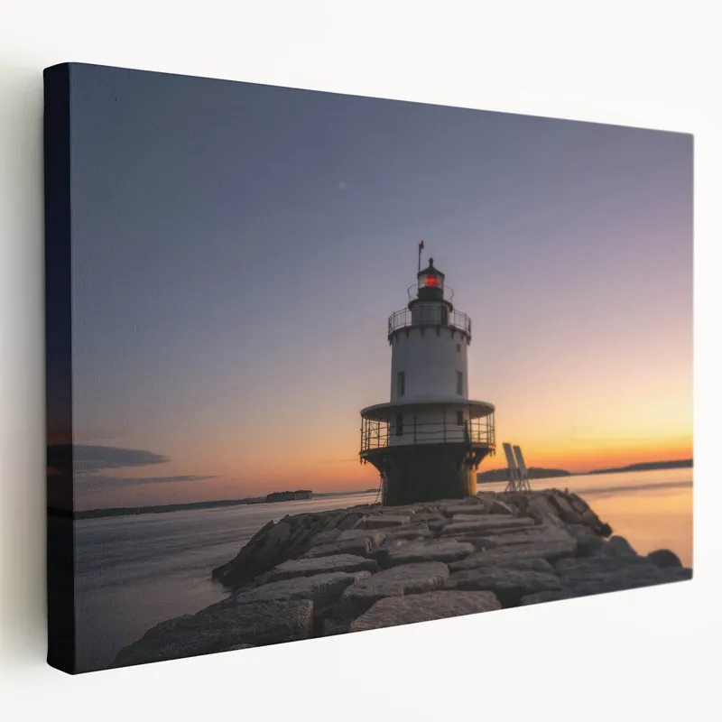 Trusted Brand Wellington Harbor Art - Lighthouse at Sunset Scenic Coastal Print