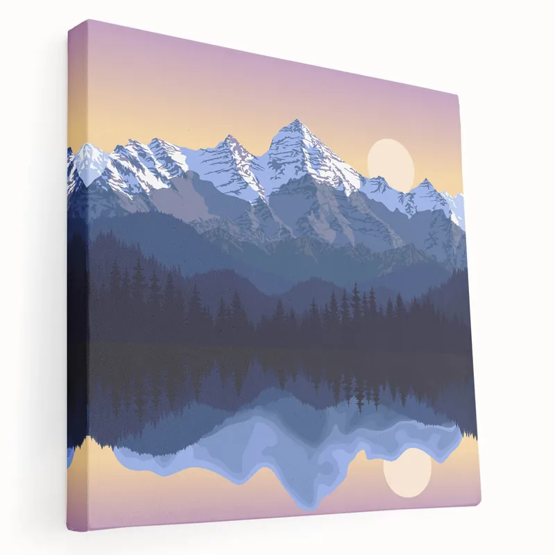 Time-Limited Scenic Wall Art of Colorado - Stylized Colorado Mountain Reflection Artwork