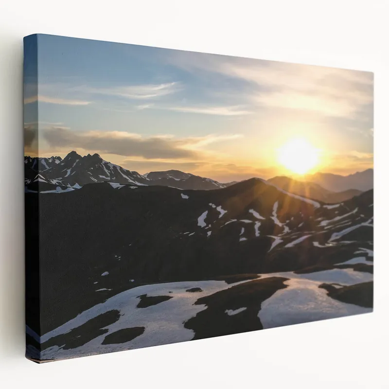 Weekend Sale French Alps Canvas Prints – Sunset Over Snow-Capped Mountains