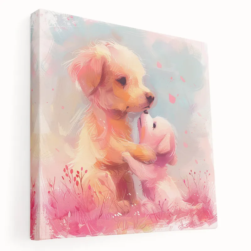 Weekend Sale Puppy Love - Kids Room Wall Art Canvas and Framed Options