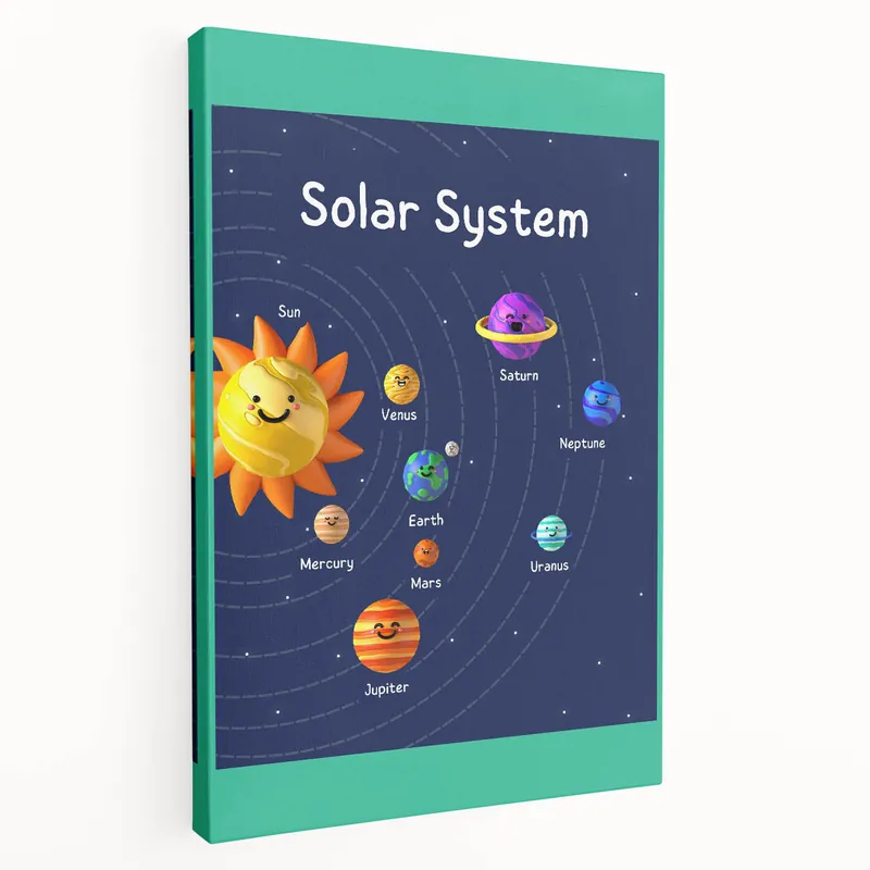 Worldwide Shipping Solar System - Kids Educational Wall Art Space Learning Print