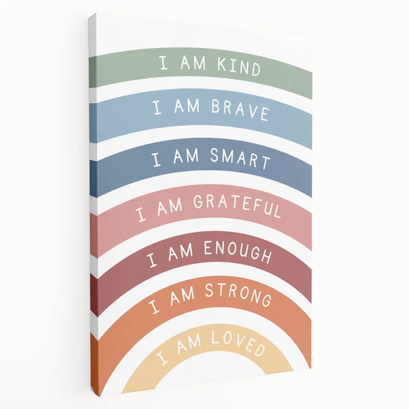 Worldwide Shipping Affirmation Typography Art Print – Inspirational Rainbow Decor