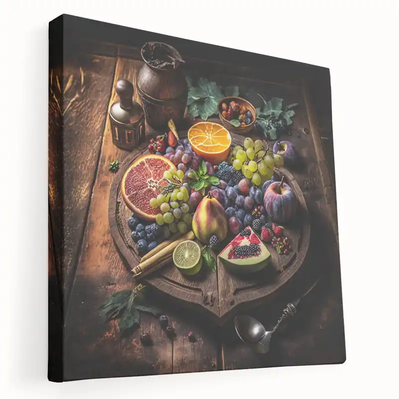 One Day Deal Rustic Fruit Feast - Kitchen Wall Art for a Warm Culinary Space