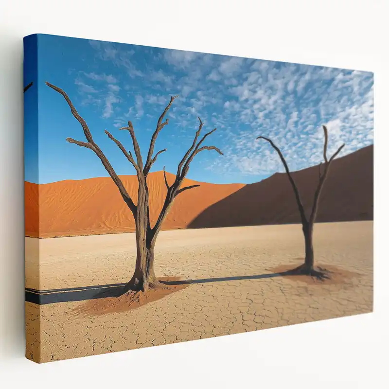 Desert Serenity - Dramatic Dunes with Bare Trees Canvas Art Price Cut