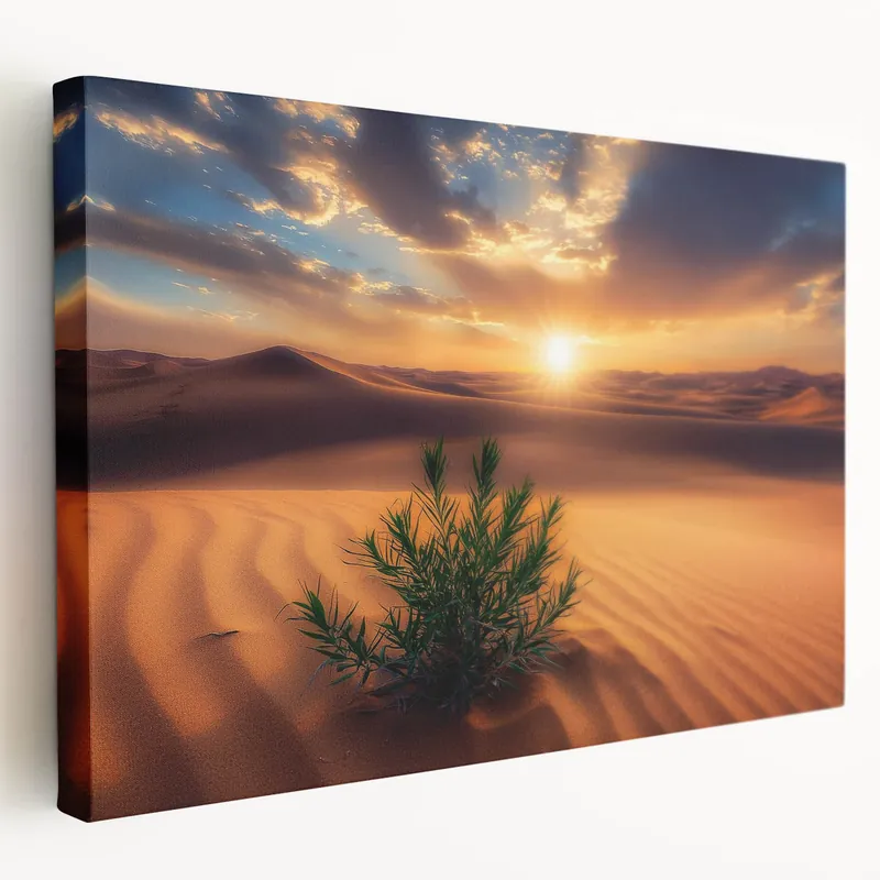 Latest Desert Sunrise Serenity Wall Art - Golden Sand Dunes Canvas Prints