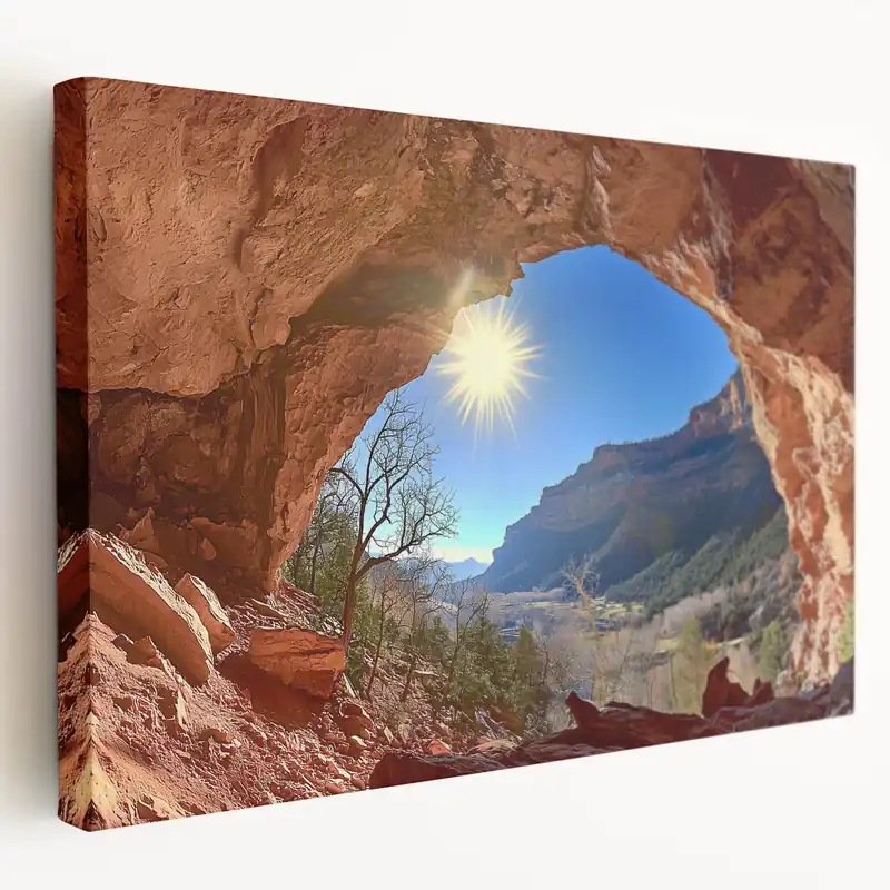 Today Only Sunlit Desert Cave Wall Art - Stunning Landscape Canvas Prints