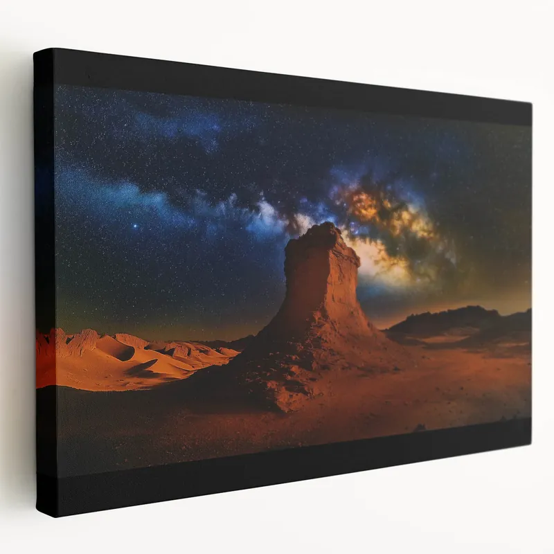 Seasonal Sale Desert Night Sky - Milky Way Over Southwestern Desert Rock Print