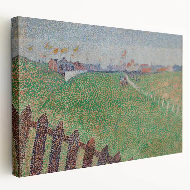 Free Shipping Impressionist Landscape Wall Art – Vibrant Racecourse Scene Print