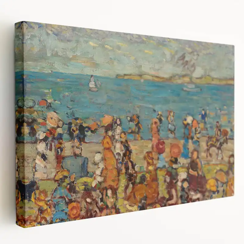 Popular Modern Wall Art of Vibrant Beach Scene - Abstract Coastal Design