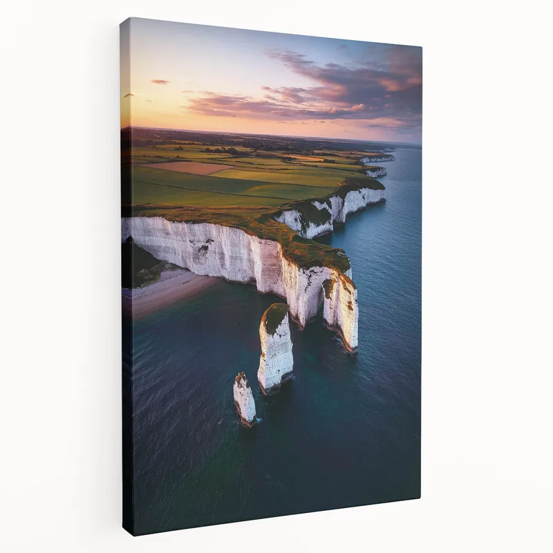 Cliffs Framed Print - White Cliffs at Sunset Coastal Wall Decor Fast Shipping