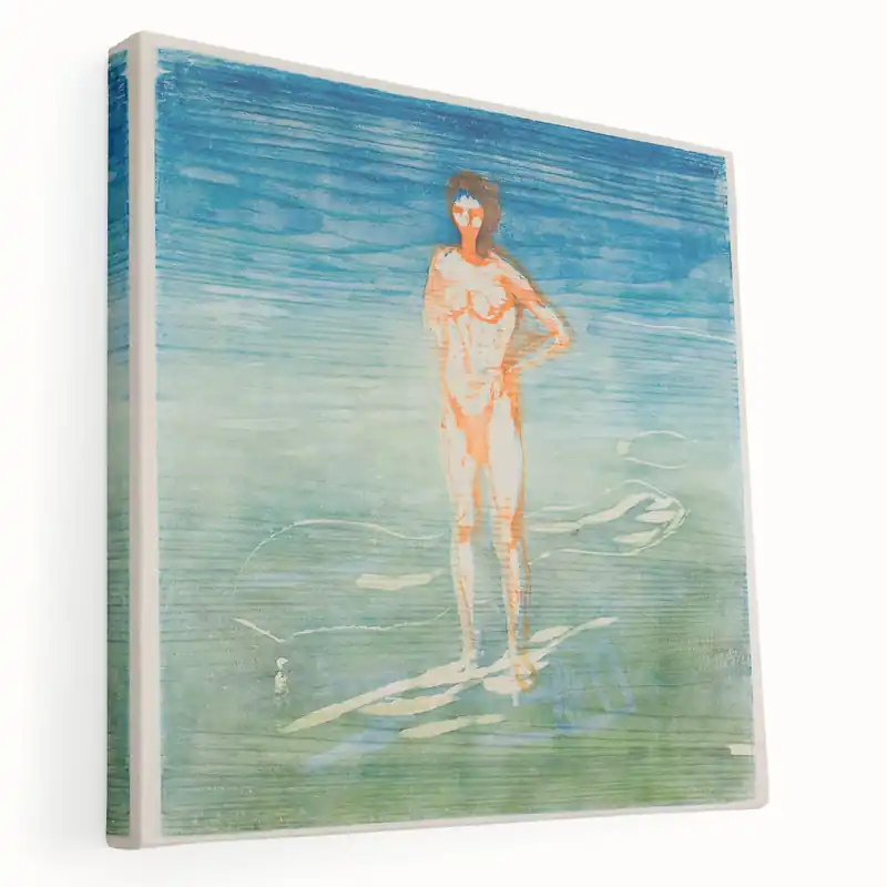 Edvard Munch's Man Bathing - Serene Expressionist Artwork Print No Minimum Order