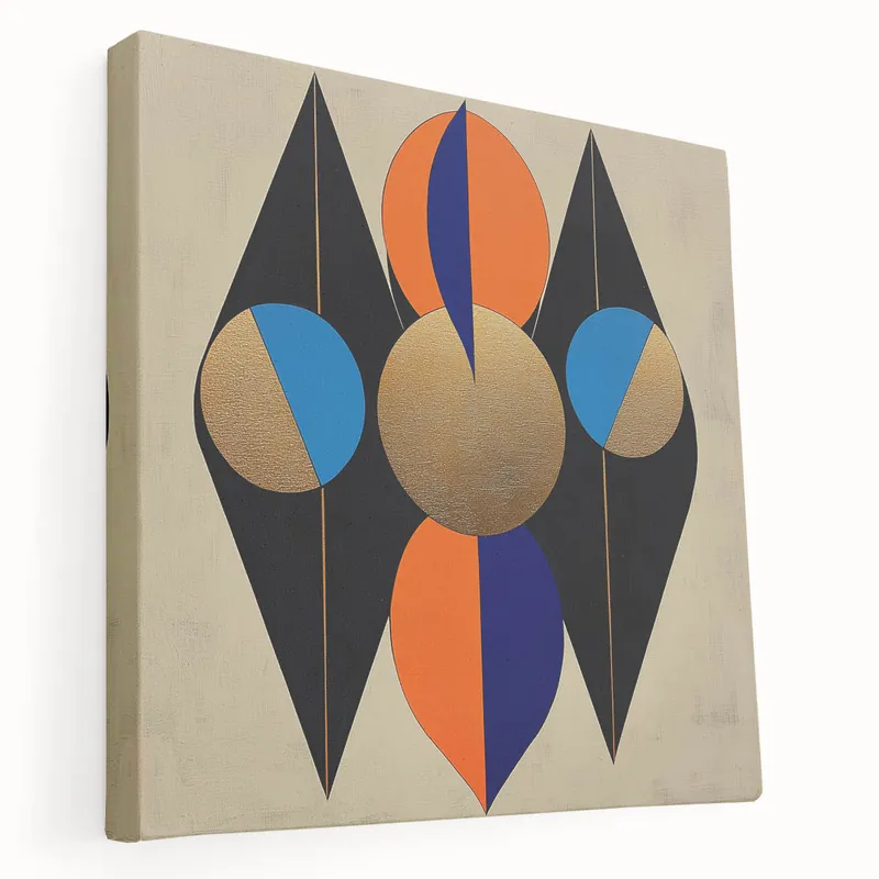 Fast Shipping Geometric Wall Art Prints - Bold Abstract Design with Gold Highlights