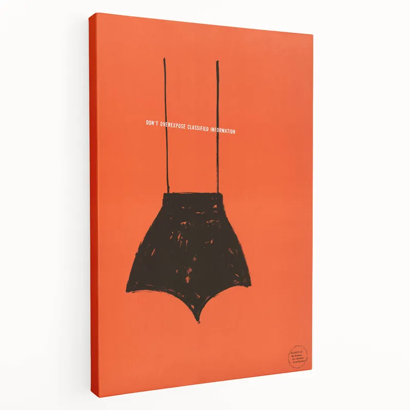 Modern Wall Art: Vintage Poster – Abstract Minimalism in Bold Orange Warranty Included