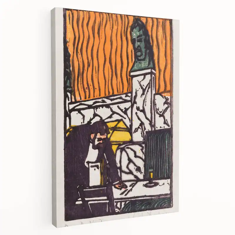 Seasonal Sale Expressionist Art - Bold Café Scene with Vibrant Colors