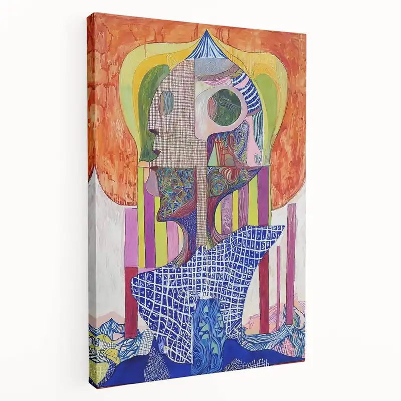 Same Day Shipping Colorful Figurative Abstract Canvas - Artistic Human Figure Wall Art