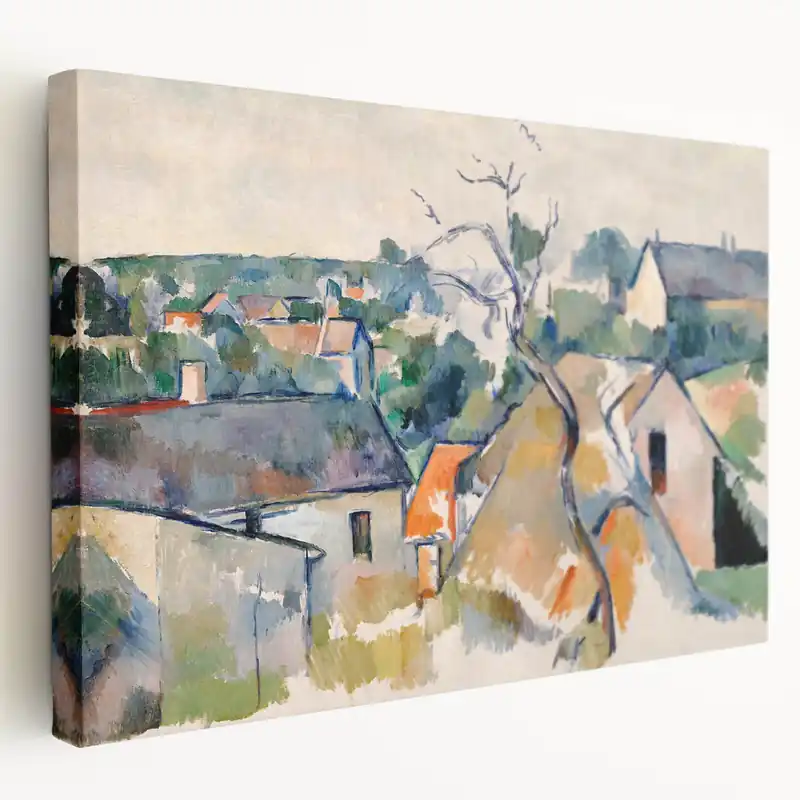 Worldwide Shipping Cézanne Rooftops - Impressionist Townscape Wall Art Print