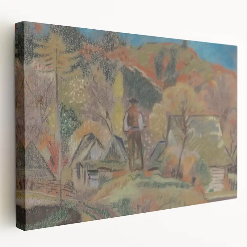 Expressionist Village Landscape - Modern Expressionism Wall Art Print Next Day Delivery