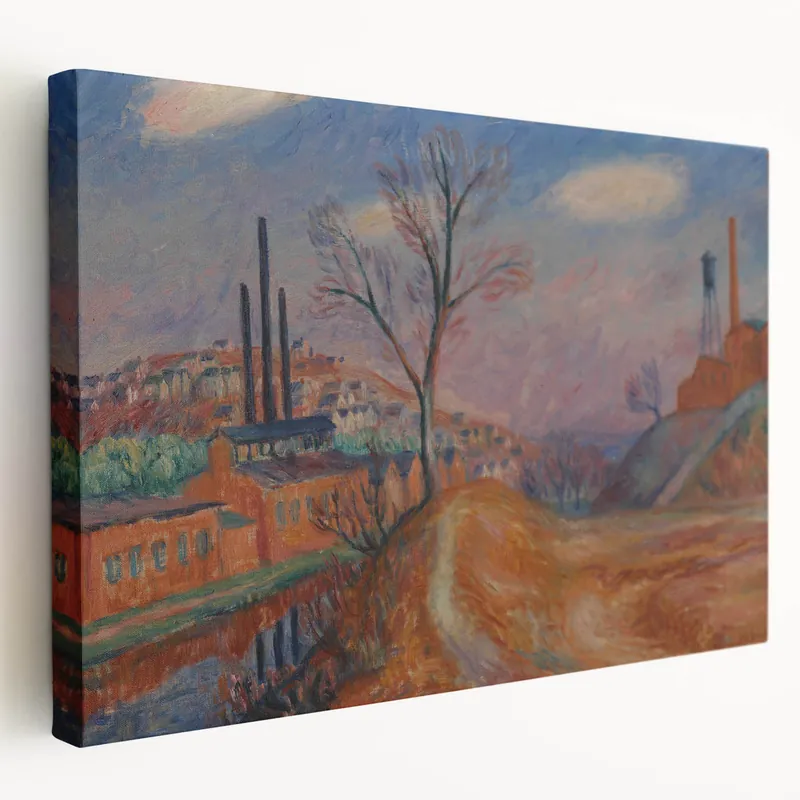 Worldwide Shipping Modern Wall Art - Industrial Landscape Scene | Warm Earthy Decor