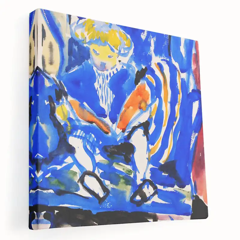 Vibrant Modern Wall Art – Colorful Abstract Painting of Child Reading Direct From Manufacturer