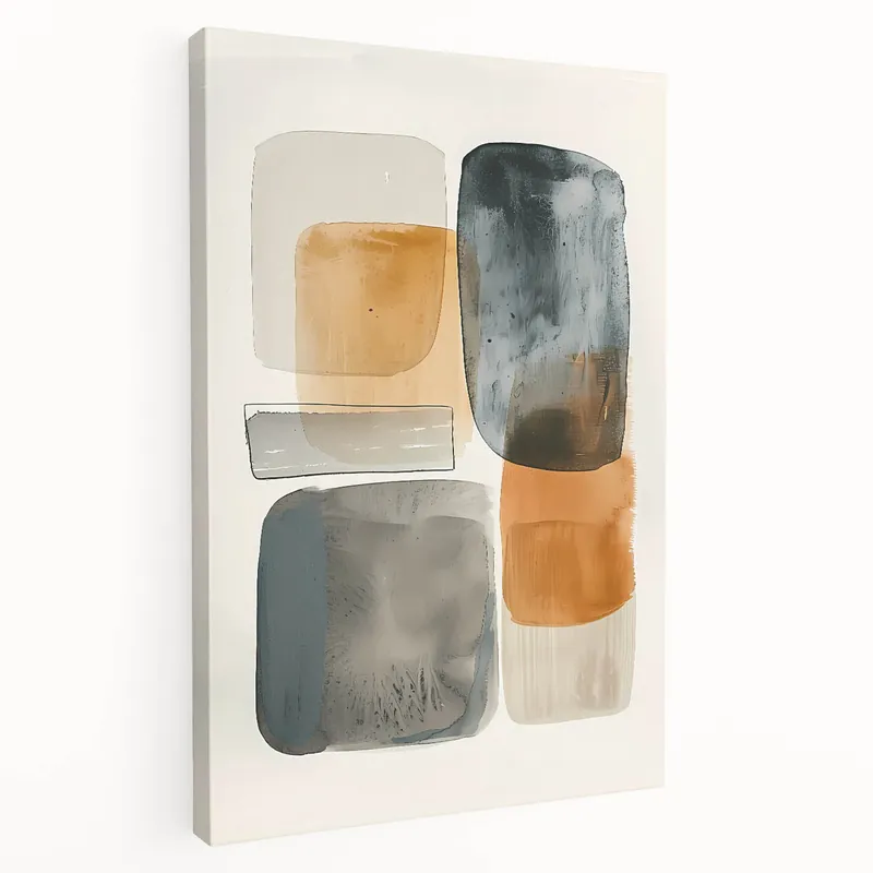 Minimalist Abstract Art in Earthy Tones - Modern Geometric Wall Decor Weekend Sale