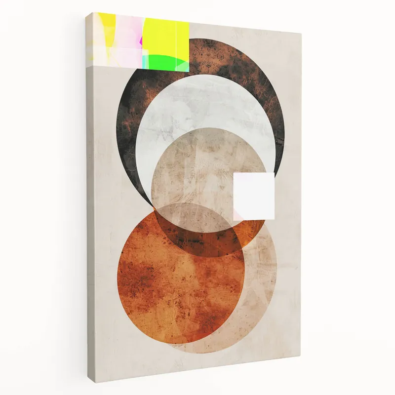 Special Offer Minimalist Abstract Circles Art in Warm Earth Tones - Modern Wall Decor
