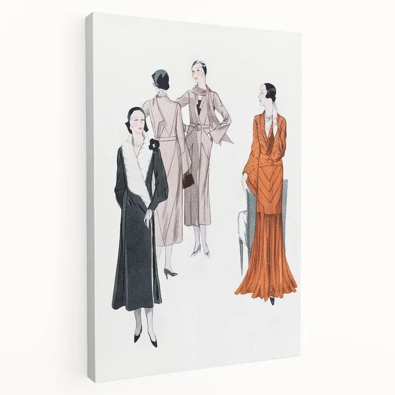 Elegant Art Deco Wall Art – Stylish 1920s Fashion Illustration Direct From Manufacturer