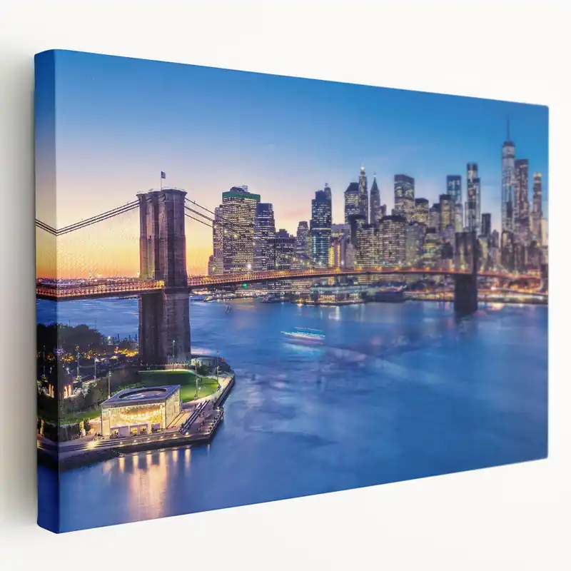 Special Offer Manhattan Skyline Wall Art - Iconic NYC Bridge and Cityscape at Dusk