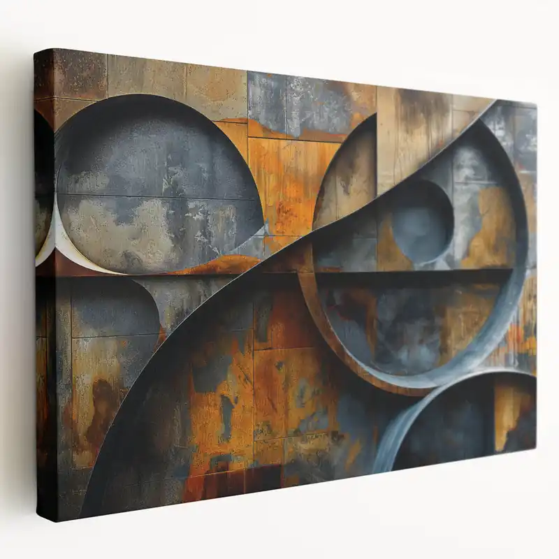 Next Day Delivery Industrial Brutalist Wall Art | Abstract Circular Geometric Metal Design