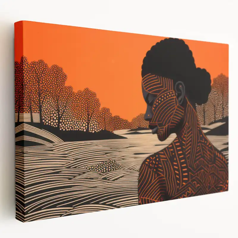 Maximalist Wall Art – Bold Decor Featuring Afrocentric Silhouette Exclusive
