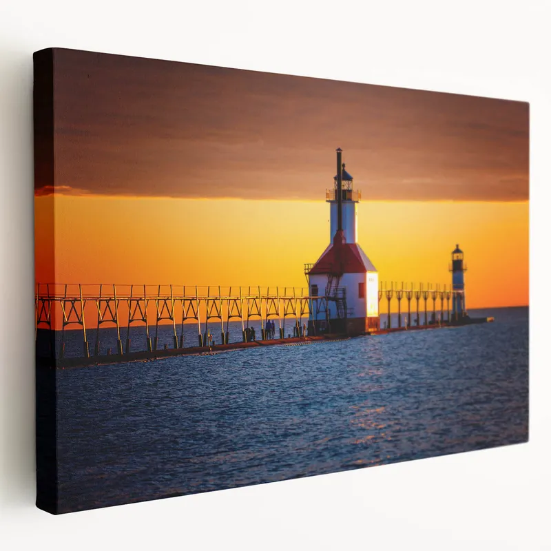Lighthouse at Sunset – Stunning Coastal Wall Art on Canvas & Prints Budget