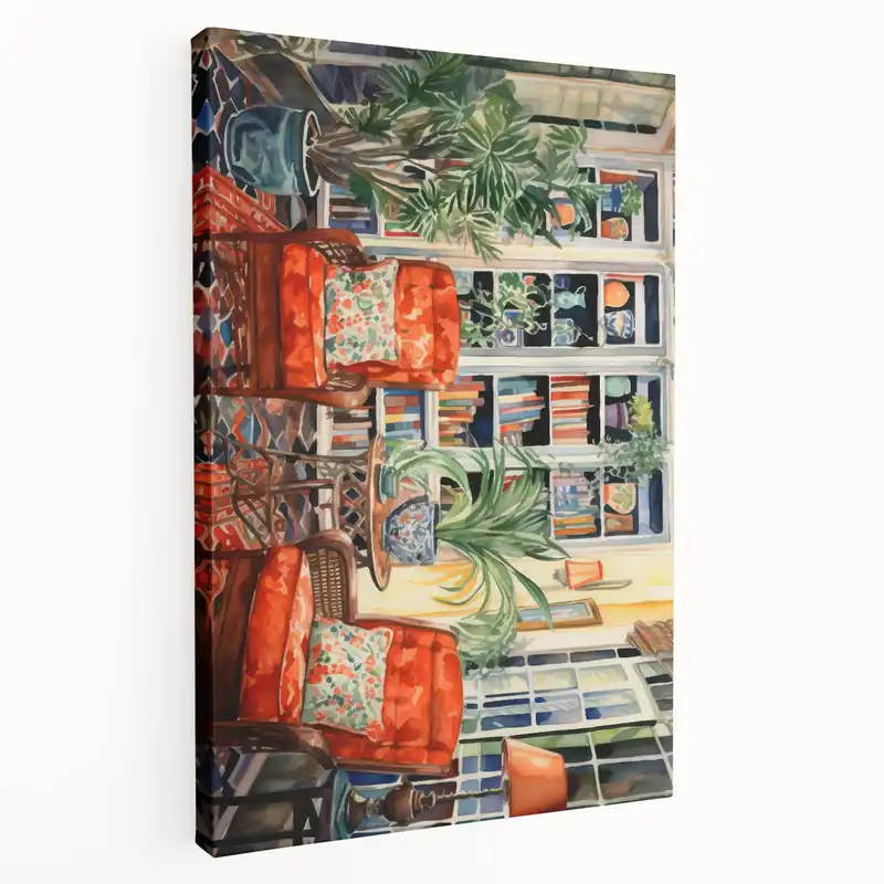 Vibrant Electric Reading Nook Art – Modern Electric Wall Art Canvas Editor’s Pick