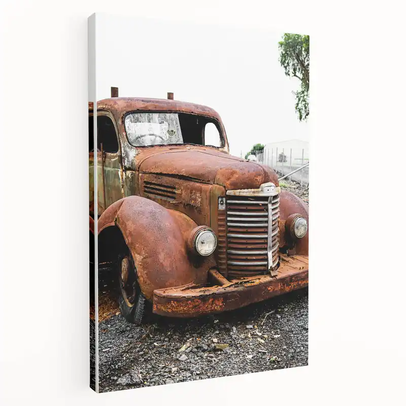 Rustic Wall Art - Vintage Rusted Truck for Farmhouse Industrial Decor Must Have