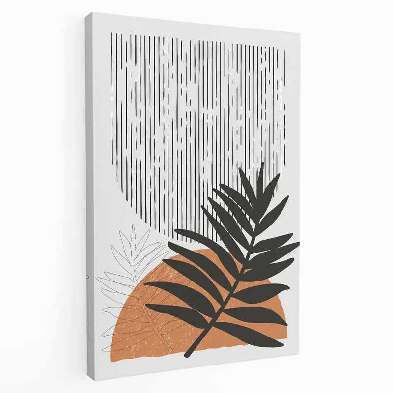 Bohemian Wall Art - Eclectic Palm Leaf Boho Decor Canvas - Chic Art Print Markdown
