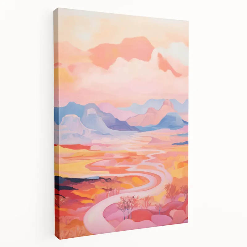 Electric Landscape Wall Art with Sunset Hues | Vibrant Modern Decor Reduced Price