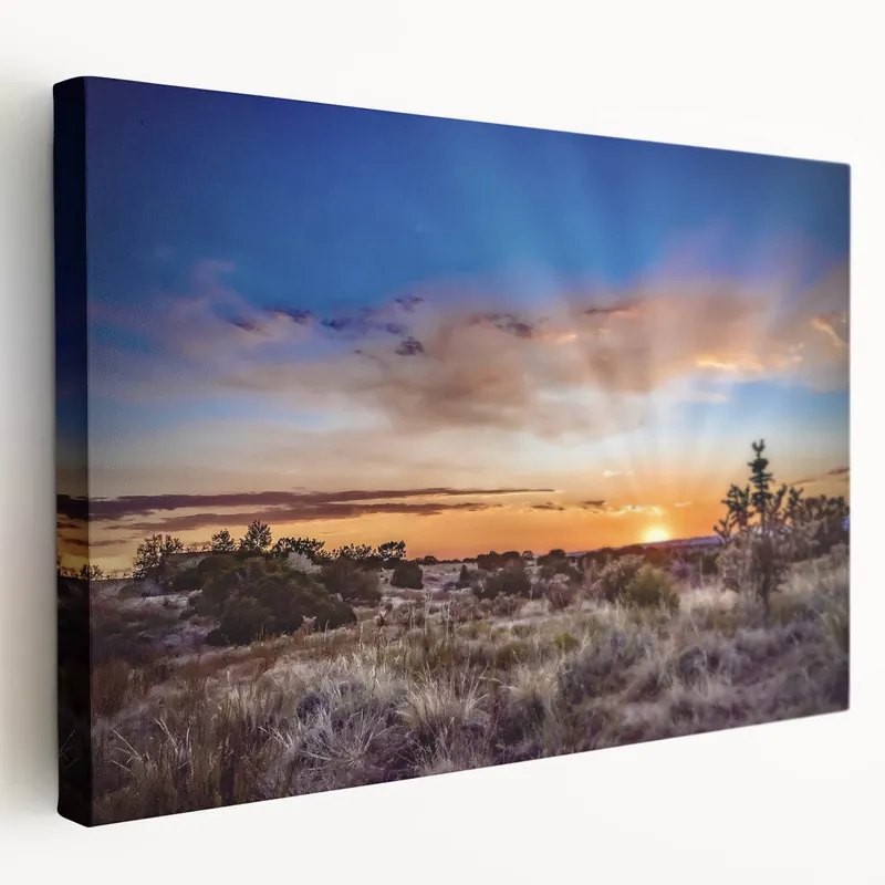 New Mexico Scenic Art – Beautiful Albuquerque Desert Sunset Landscape Popular