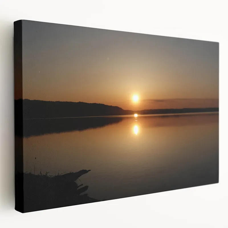 Budget Mississippi River Art - Tranquil Sunset Reflection Canvas Prints