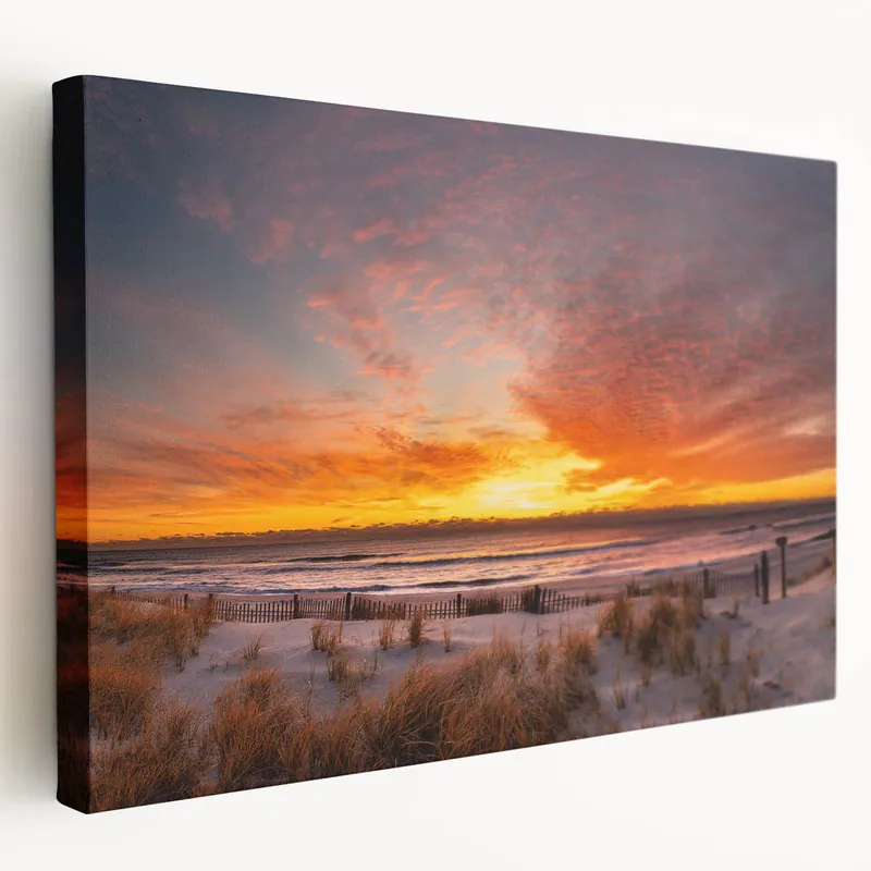 Hot Picks New Jersey Beach Art – Sunset Over Jersey Shore Dunes Scenic Print