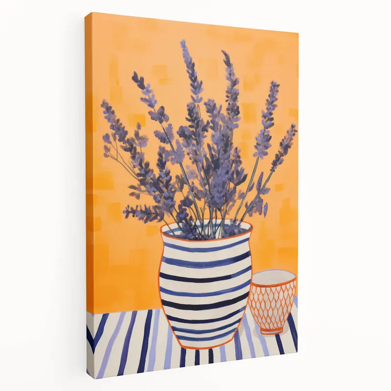 Free Delivery Electric Wall Art | Vibrant Lavender and Stripes Modern Electric Art Canvas