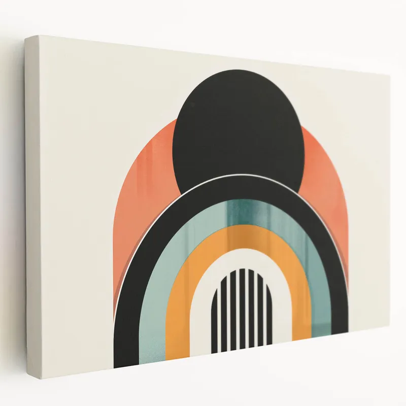Bohemian Wall Art | Retro Bauhaus Arches Boho Canvas | Eclectic Art Print Exclusive Offer